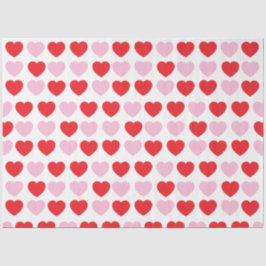 Papel De Seda Corazones de Día de San Valentín rojo y rosa