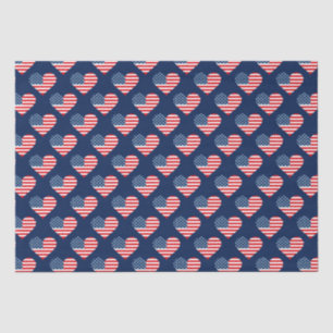 Papel De Seda Corazones de la bandera de los Estados Unidos, bla