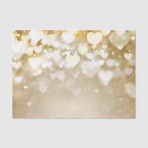 Papel De Seda Corazones de oro de San Valentín