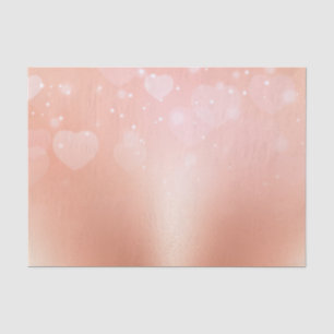 Papel De Seda Corazones de oro Rosa