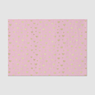 Papel De Seda Corazones de Oro Rosa (Diseño 70 Serie Rosa)