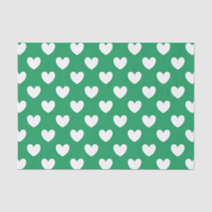 Papel De Seda Corazones de polka blanca en Kelly Green