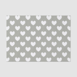 Papel De Seda Corazones de polka blanca en Pussysaud Gray