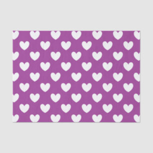 Papel De Seda Corazones de polka blanco sobre morado Cactus Flor