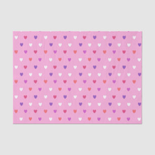Papel De Seda Corazones de polka de color rosa