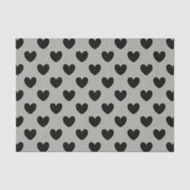 Papel De Seda Corazones de polka negra en Pussysaud Gray