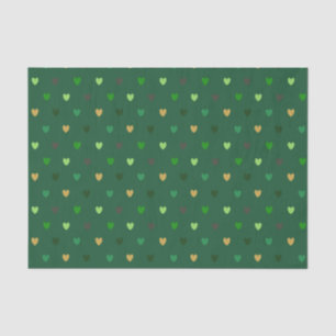Papel De Seda Corazones de polka sobre el bosque verde