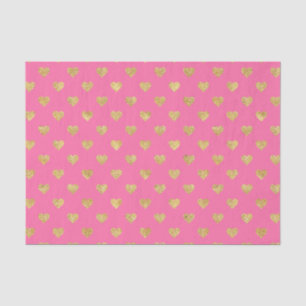 Papel De Seda Corazones de purpurina de oro