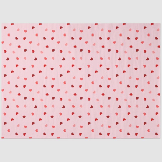 Papel De Seda Corazones de San Valentín en rosa (Anverso)