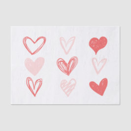 Papel De Seda Corazones de San Valentín rosa Minimalista moderno