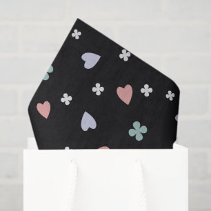 Papel De Seda Corazones de trébol adorable patrón de amor afortu