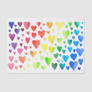 Papel De Seda Corazones del arco iris