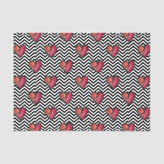 Papel De Seda Corazones (Design 38 Red Series) (Anverso)
