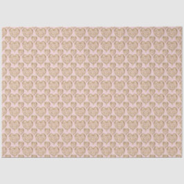 Papel De Seda Corazones dorados rosados de Rubor