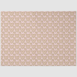 Papel De Seda Corazones dorados rosados de Rubor