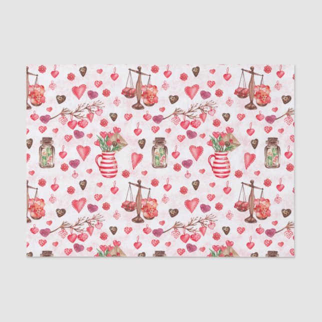Papel De Seda Corazones el día de San Valentín (Anverso)