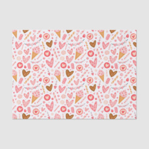 Papel De Seda Corazones El día de San Valentín, dulces y helados