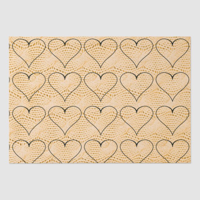 Papel De Seda Corazones en el cable (Anverso)