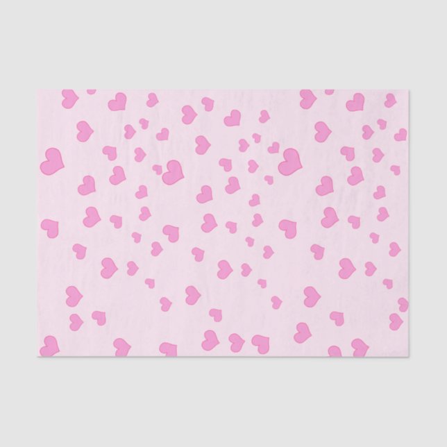 Papel De Seda Corazones flotantes rosados (Anverso)
