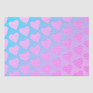 Papel De Seda Corazones garabateados rosas y azules día de San V