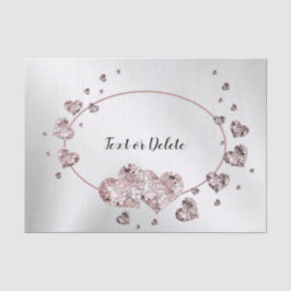 Papel De Seda Corazones geométricos elegantes de melocotón rosa 