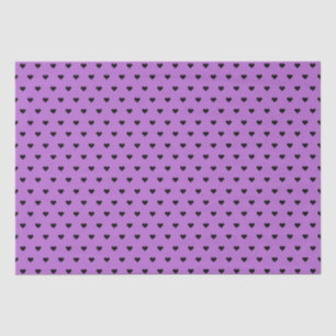 Papel De Seda Corazones negros en morado   Personalizado
