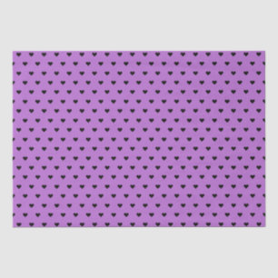 Papel De Seda Corazones negros sobre morado   Personalizado 