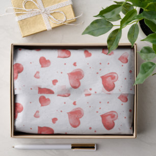 Papel De Seda Corazones rojos