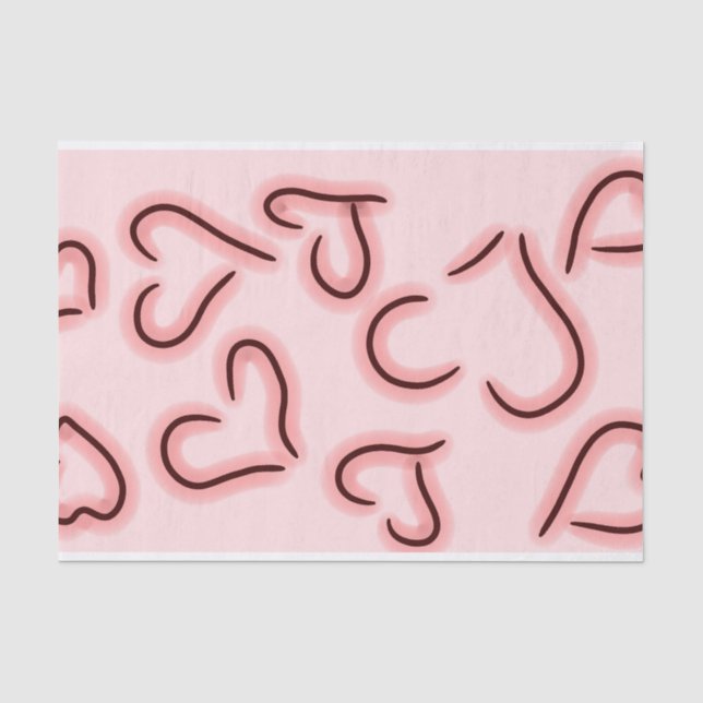 Papel De Seda Corazones rojos (Anverso)