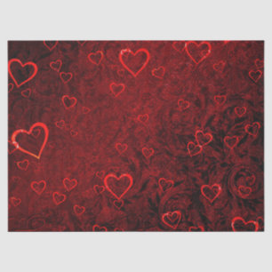 Papel De Seda Corazones rojos góticos negros