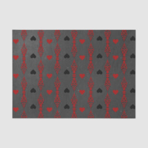 Papel De Seda Corazones Rojos Negros Día de San Valentín Gótico