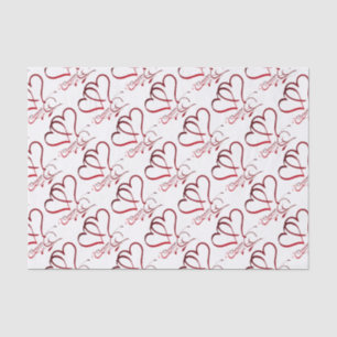 Papel De Seda Corazones rojos para siempre sobre blanco