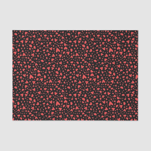 Papel De Seda Corazones rojos y besos (Anverso)