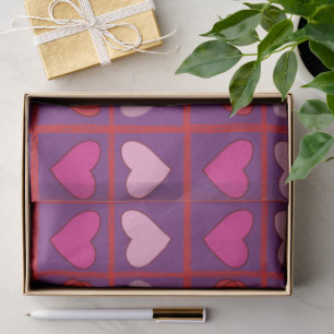 Papel De Seda Corazones Rosa Rojo y Morado Coloridos Caprichosos