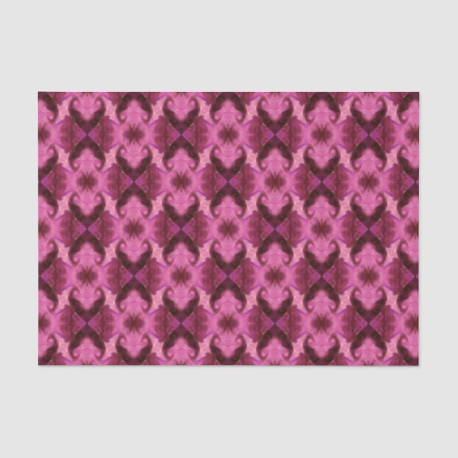 Papel De Seda Corazones rosados Damask (Anverso)