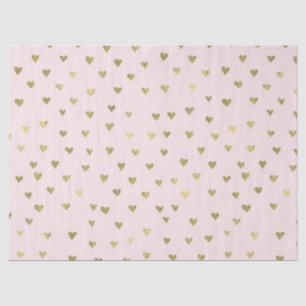 Papel De Seda Corazones rosados del oro de Rubor