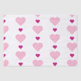 Papel De Seda Corazones rosados múltiples simétricos en blanco