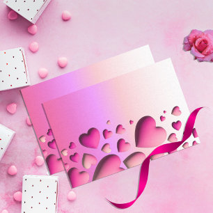 Papel De Seda Corazones rosados tridimensionales para la desconf