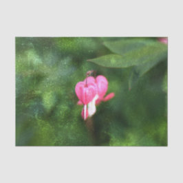 Papel De Seda Corazones Sangrantes Florales Rosa Verde Textura