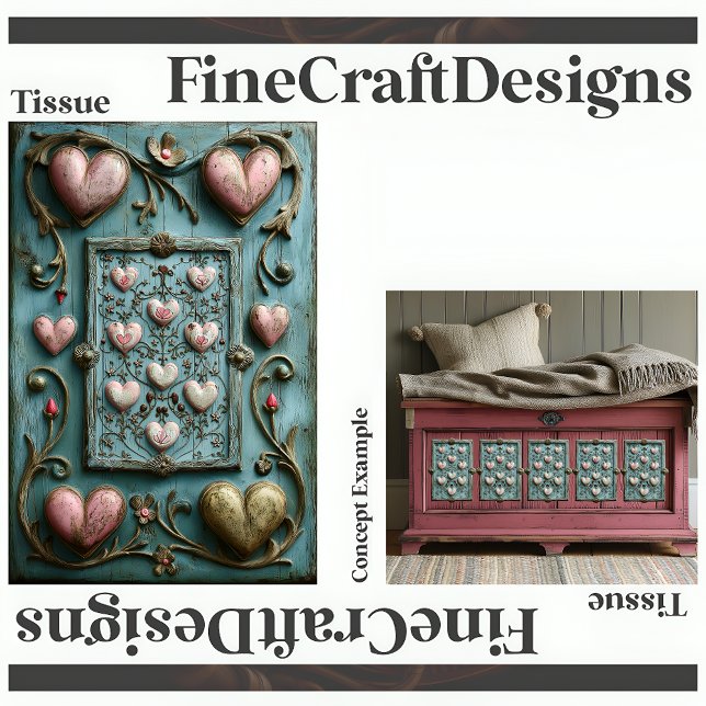 Papel De Seda Corazones Shabby Chic + Enredaderas Decoupage Dere (Subido por el creador)