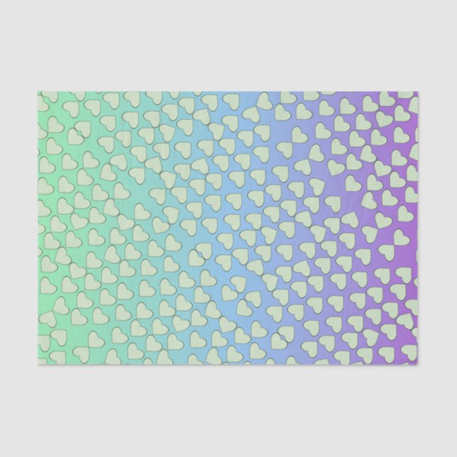 Papel De Seda Corazones sobre colorido (Anverso)