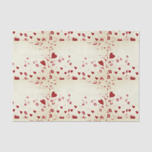 Papel De Seda Corazones valentinos pequeños con flores hacen ros