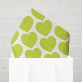 Papel De Seda Corazones Verde Lima Notas de Amor Dulce Modernas 