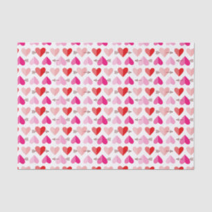 Papel De Seda Corazones y flechas lindos rosa y rojo del el día