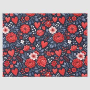 Papel De Seda Corazones y Flores Caprichosos