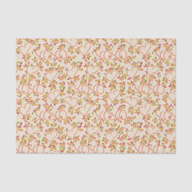 Papel De Seda Corazones y flores: página de San Valentín (Anverso)