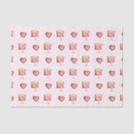 Papel De Seda Corazones y pasteles rosados (serie Design 60 Pink