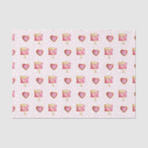 Papel De Seda Corazones y pasteles rosados (serie Design 60 Pink