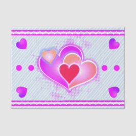 Papel De Seda Corazones y rayas rosas