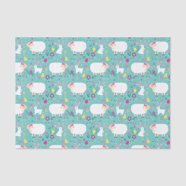 Papel De Seda Corderos de Pascua (Anverso)